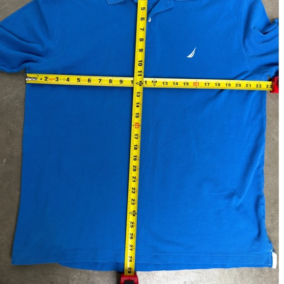 Nautica Mens Long Sleeve Polo Shirt Blue Classic Fit Cotton Logo Large L - Picture 5 of 11